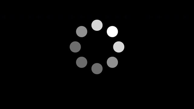 Eight Dot Loading Spinner Animation Without Text on Transparent Background