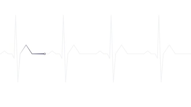 A repeating cardiac rhythm display shows rhythmic heartbeats that demonstrate medical monitoring activities while helping doctors track physical well-being patterns during their daily clinic