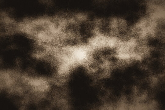 Abstract sepia grunge background featuring smoky textures and scratch marks ideal for dramatic digital art and moody graphic design backdrops.