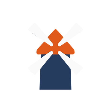 Flat geometric windmill icon