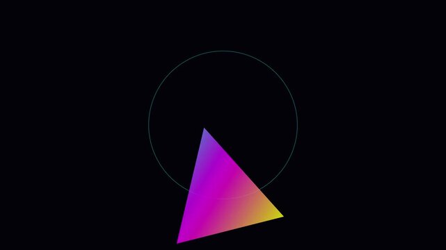 Minimalist abstract geometric animation with gradient triangle and circle motion 4k background