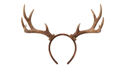 Festive reindeer antler headband isolated on a clean white background for holiday celebrations © Ophelia
