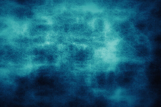 Deep blue abstract grunge background with central light glow and delicate scratches ideal for atmospheric flyers and retro cinematic poster designs.