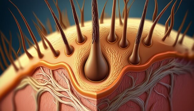 ingrown hair inflammation skin anatomy and follicle detail