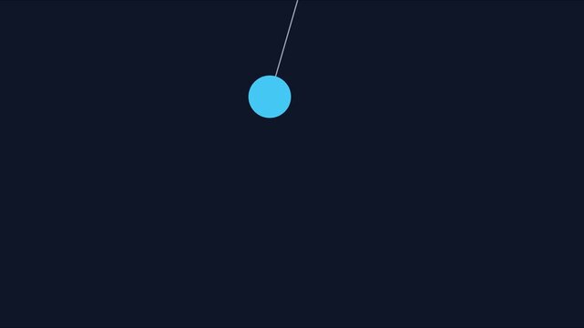 Minimalist blue pendulum swinging motion loop on dark animation 4k background, for modern motion, and abstract projects