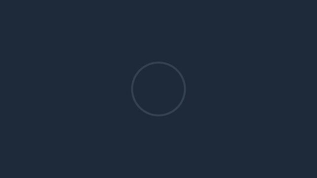 Minimalist cyan loading spinner animation on dark 4k background, for ui ux, progress buffering