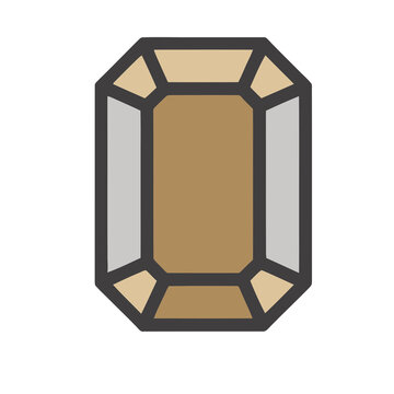 Emerald cut gemstone icon