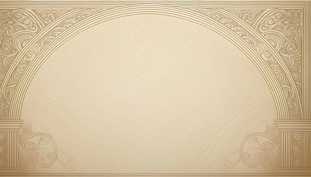 elegant light cream background with ornate decorative border and intricate arch motif subtle texture for design