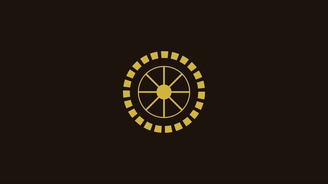 Minimalist golden loading spinner animation on dark 4k background, for ui and, digital interfaces progress