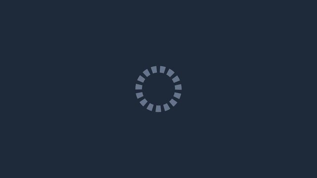 Minimalist loading spinner animation on dark 4k background, for web and, app interface progress buffering
