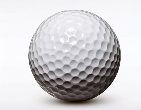 white golf ball isolated on clean background with realistic texture for sport and recreation concept