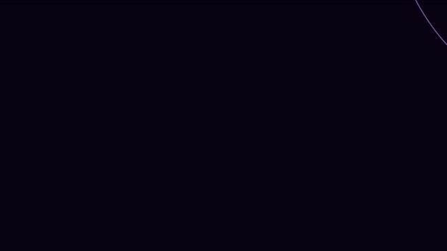 Abstract purple neon circle loading animation on 4k black background