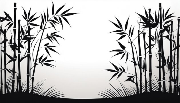 bamboo silhouette on white background