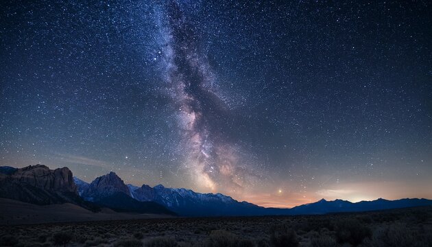 deep dark space night sky filled with star and galaxy universe high above sierra nevada creating peaceful mysterious astronomy scene for outdoor exploration