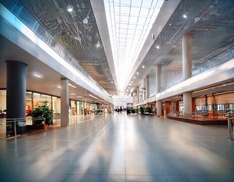 blur interior of modern shopping mall
