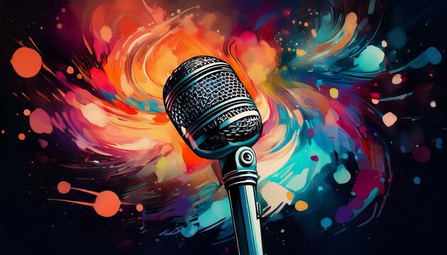 microphone abstract background