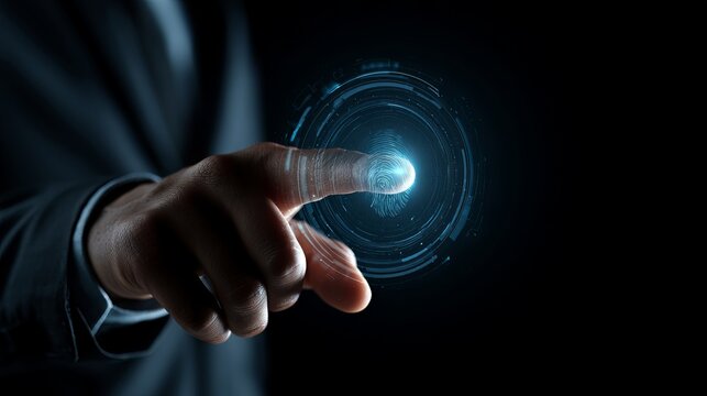 Man in suit touches glowing digital interface representing innovation, technology, and futuristic business concepts