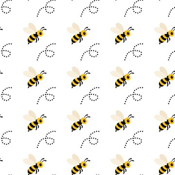 seamless pattern with bees