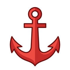 Red anchor illustration isolated on transparent background © habby