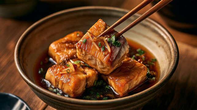 Simmered Kampachi with Soy Sauce and Ginger