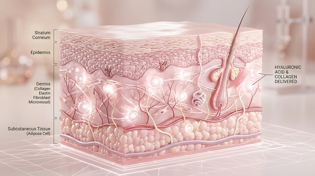 Anatomical diagram of human skin layers