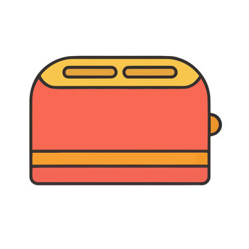 Red and yellow toaster icon isolated on transparent background