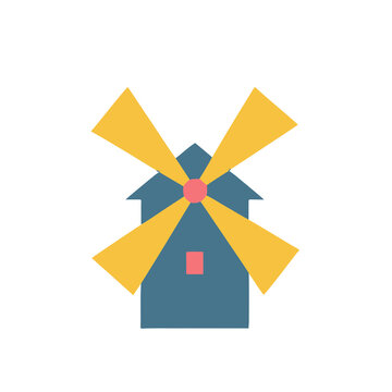 Flat design windmill icon