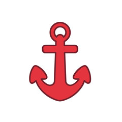 Red anchor icon isolated on transparent background © afgas