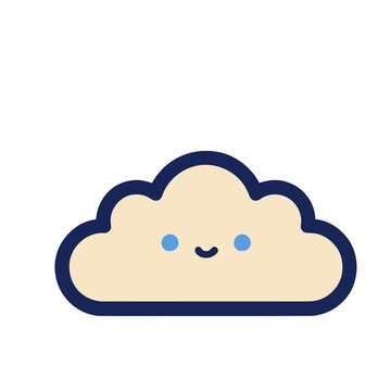 Cute cartoon cloud with face