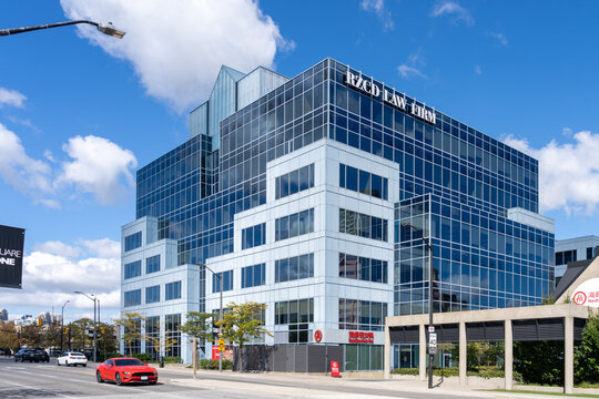 Mississauga, Ontario, Canada - September 23, 2026: RZCD Law Firm office on City Centre Drive in Mississauga, Ontario, Canada. 