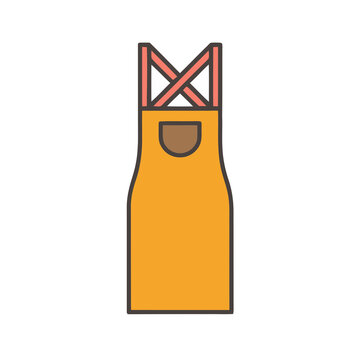 Orange apron illustration with pocket and crossed straps