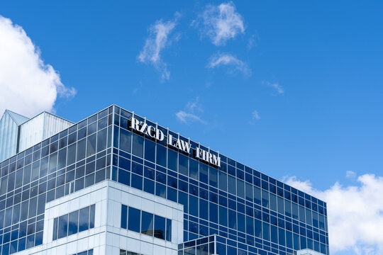 Mississauga, Ontario, Canada - September 23, 2026: RZCD Law Firm office on City Centre Drive in Mississauga, Ontario, Canada. 