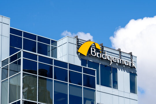 Mississauga, Ontario, Canada - September 23, 2026: Bridgemark headquarters in Mississauga, Ontario, Canada. OntarioBridgemark is an integrated branding agency.