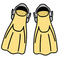 Swim fins flippers snorkeling equipment diving gear underwater activity sport isolated icon © ILovePhoto_TH