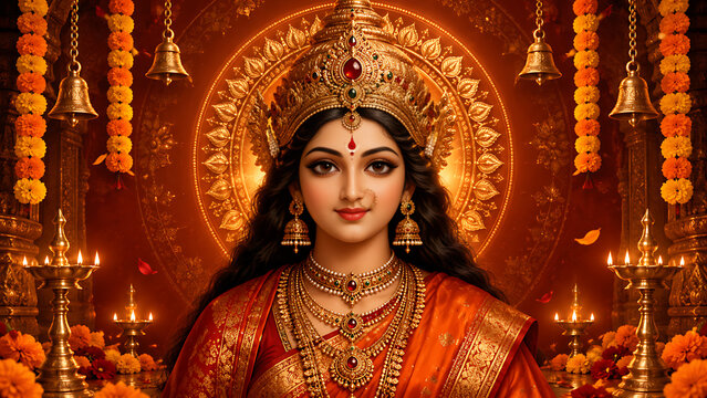 Goddess Durga Navratri Celebration Durga Puja Durga Ashtami Mahashtami Maha Navami Dussehra Vijayadashami Garba Dandiya Festival Banner