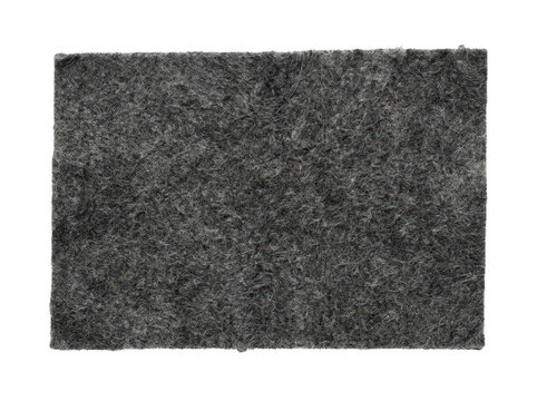 Textured black felt fabric with a soft, dense surface against transparent background.