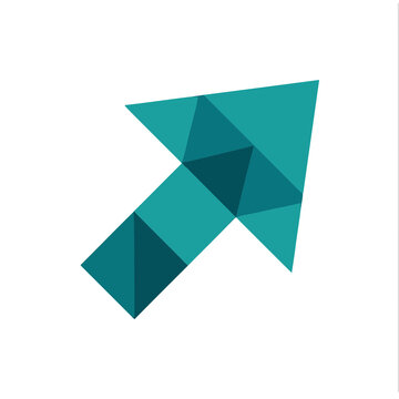 Geometric arrow shape with polygonal design