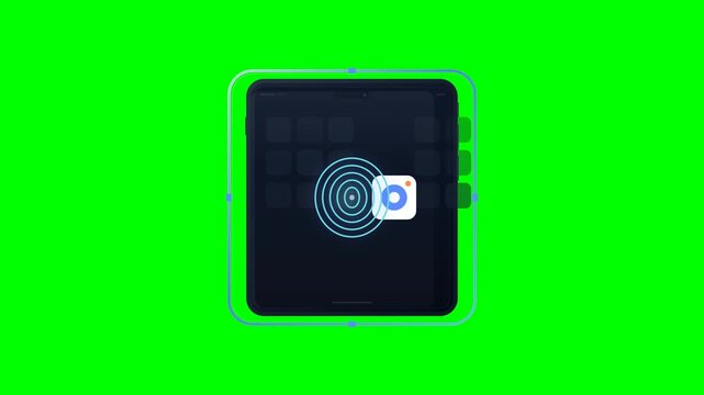 Smartphone protected by a reactive security barrier with biometric authentication, demonstrating app lock, authorized access, privacy protection, and digital device security.