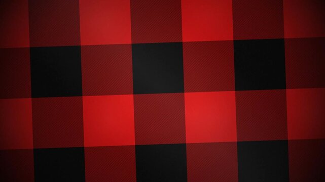 Vibrant red plaid pattern with dark square grid, concept for winter holiday background, textile design and cozy seasonal decoration
