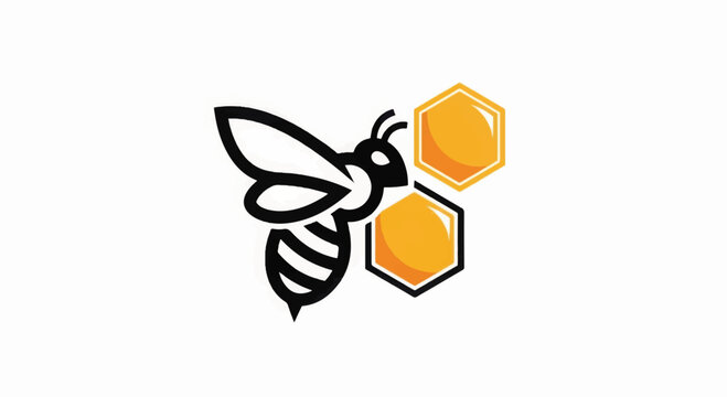 Bee and Honeycomb Illustration Artwork Design.