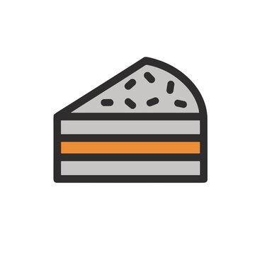 Layered cake slice icon