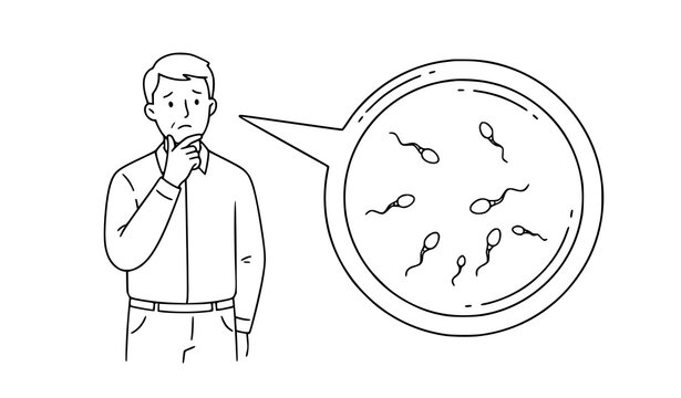 Low Sperm Count Male Fertility Awareness Outline Vector
