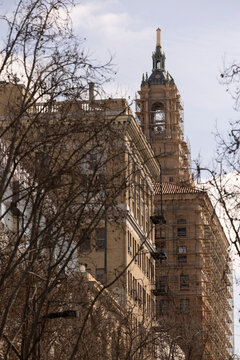 Daytime view of historic architecture in downtown San Jose, California, USA.