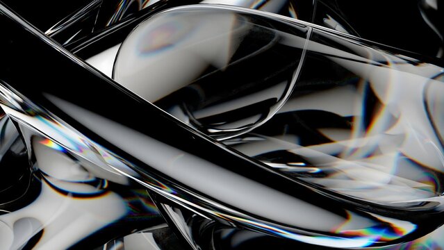 liquid glass on light background for poster header, in a abstract gradient holographic neon