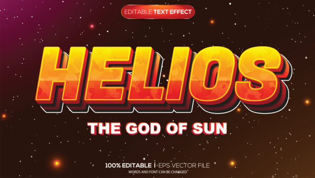 3d text effect god helios theme