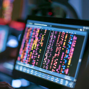 Microarray analysis AI karyotype display on a computer screen