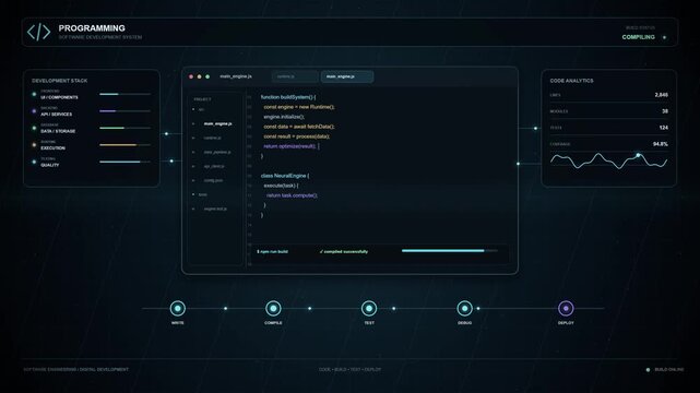 Software Development Dashboard with Coding Progress and Analytics