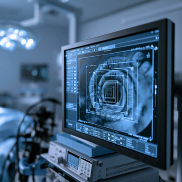 AI assistance endoscopy monitor displaying patient examination results