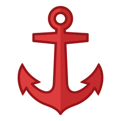 Red anchor symbol isolated on transparent background © najmin