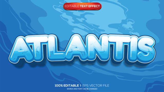 3d text effect atlantis theme